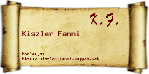 Kiszler Fanni névjegykártya