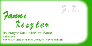 fanni kiszler business card